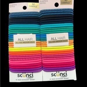 2 scunci Bright Multicolor Kids Hair Elastics Pack 32 count each